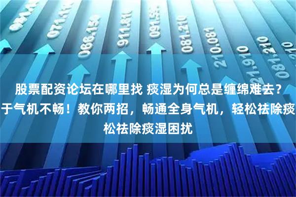 股票配资论坛在哪里找 痰湿为何总是缠绵难去？根源在于气机不畅！教你两招，畅通全身气机，轻松祛除痰湿困扰